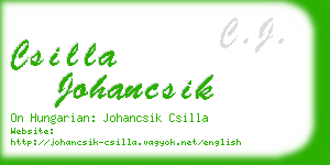 csilla johancsik business card